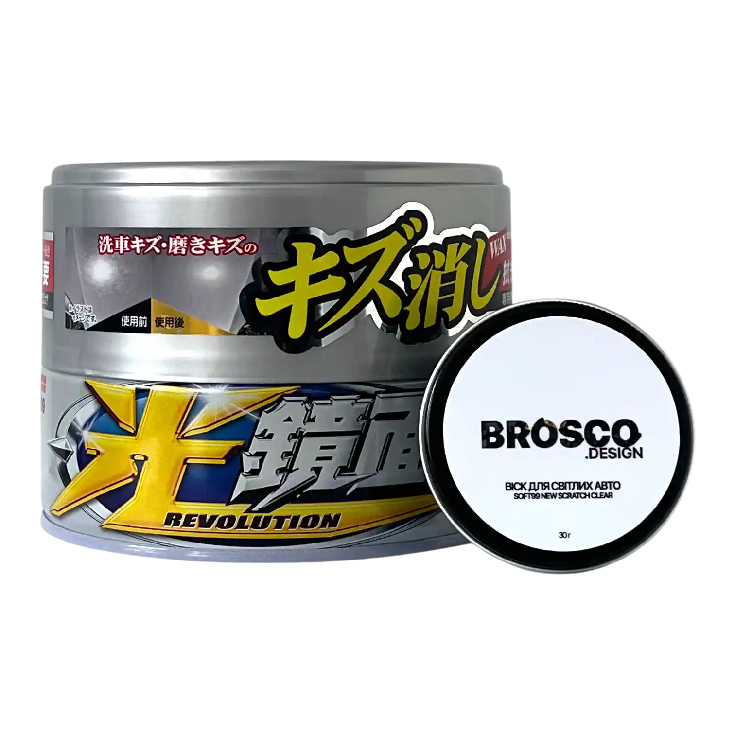 Твердий віск для світлих авто Soft99 Scratch Clear Wax Mirror Finish Light 30 г
